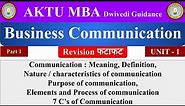 1| Business Communication mba 1st sem, business communication aktu, business communication bcom, bba