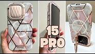 GORGEOUS iPhone 15 Pro MagSafe Case with Lens Cover Kickstand + Screen Protector