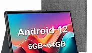 Relndoo Android Tablet, 10.1 Inch Android 12 Tablet, 6GB RAM 64GB ROM, 1TB Expand, Android Tablet with 8000mAh Battery, Dual Camera, 5G WiFi, Bluetooth, FHD IPS Touch Screen, GPS, GMS Certified