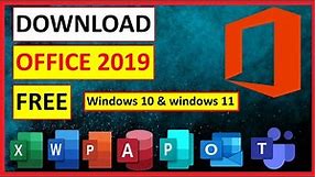 how to download microsoft office 2019 for free windows 11 | download ms office free
