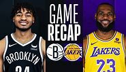 Game Recap: Nets 130, Lakers 112