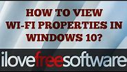 How to View Wifi Properties in Windows 10