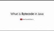 What is bytecode in java |Java Programming