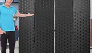 Room Dividers and Folding Privacy Screens 4 Panel 6 ft Foldable Portable Room Seperating Divider, Handwork Wood Mesh Woven Design Wall, Freestanding, Black