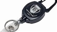 Heavy Duty Retractable Badge Reel with ID Holder Strap & Keychain - Strong Sidekick Carabiner Belt Loop Clip - Retracting Lanyard with Kevlar® Cord for Keys & Access Cards by Specialist ID (1 Single)