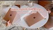 ♡ unboxing vlog:  ipad 8th generation pink / rose gold (2021) | aesthetic vlog