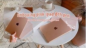 ♡ unboxing vlog:  ipad 8th generation pink / rose gold (2021) | aesthetic vlog