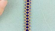 DIY Golden Blue Beaded Bracelet