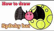How to draw a Spooky bat step by step | Halloween bat | Zjane Fun Art