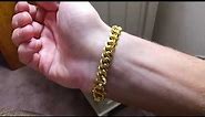 8.5mm 24k Solid Gold Cuban Link Bracelet - 9999 Gold Jewelry