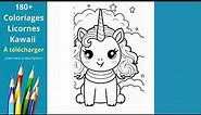 Coloriage Licorne Kawaii à imprimer