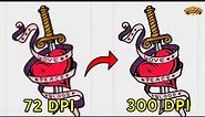 DTF Printing - Convert A Low Resolution 72dpi Logo Into High Res 300dpi in Photoshop