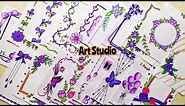 20 PURPLE BORDER DESIGNS/PROJECT WORK DESIGNS/A4 SHEET/FILE/FRONT PAGE DESIGN FOR SCHOOL PROJECTS