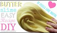 DIY EASY BUTTER SLIME!!! Simple Recipe!!! FAILPROOF AND NO CLAY!