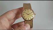 1970 1972 Omega Geneve 9k gold vintage watch with original box. Model reference 331.2541