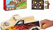 DIY Wooden Monster Truck w/ Stickers - Kids Building Kit - Stem Building Toys - Wood Crafts for Kids - Building Kits for Kids - Woodworking Kits for Kids - Wood Building Kits for ages 4 - 5 - 6 - 7