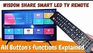 wisdom share LED TV remote all features explained,Wisdom.share smart cloud tv information of Remote,