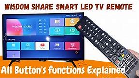 wisdom share LED TV remote all features explained,Wisdom.share smart cloud tv information of Remote,