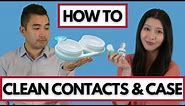 How to clean contact lenses and contact lens case | Optometrist Tutorial