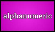 Alphanumeric Meaning