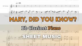 Mary, Did You Know? | Bb Clarinet and Piano (Sheet Music/Full Score)