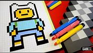 Handmade Pixel Art - How To Draw Finn the Human #pixelart