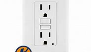 Leviton 15 Amp 125-Volt Combo Self-Test Tamper-Resistant GFCI Outlet and Switch, White R92-GFSW1-0KW