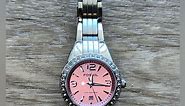 Fossil Pink Sparkly Watch Water Resistant Stainless Steel & Quartz