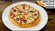 100% ATTA PIZZA in Kadhai Recipe - Healthy Wheat Pizza Without Oven , No Yeast - CookingShooking