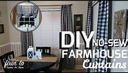 DIY Curtains | No Sew Curtains | Farmhouse Curtain Tutorial