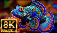 THE BEST AQUARIUM - 8K (60FPS) ULTRA HD - With Nature Sounds (Colorfully Dynamic)