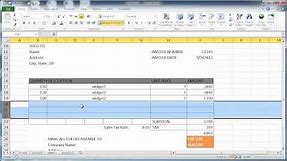 Create an Invoice in Excel