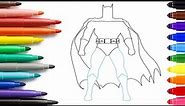 Batman easy Drawing for kids | How to Draw Batman Step by Step | Batman Coloring page | Superhero