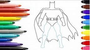 Batman easy Drawing for kids | How to Draw Batman Step by Step | Batman Coloring page | Superhero