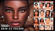 MY ENTIRE SIMS 4 SKIN CC FOLDER |The Sims 4 | 1000+ ******FREE*****