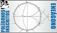 Eneágono inscrito en una circunferencias (Nonágono) - Polígonos inscritos.