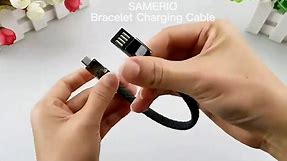 Couple Bracelets Charger Micro USB Charging Cable Leather Braided Wrist Cord Short Portable Travel Emergency Spare Cable for Android