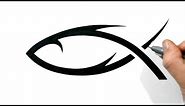 How to Draw a Christian Jesus Fish Symbol - Tribal Style