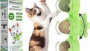 Petslucent Catnip Ball for Cats Wall, 3in1 Cat Toys Wall Ball Mint Balls Lick Roller, Cat Nip Silvervine Edible Kitty Safe Healthy Kitten Teeth Cleaning Dental Cat Toy Chew Toys Indoor