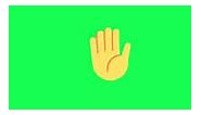 Waving hand emoji animation on transparent background alpha channel...