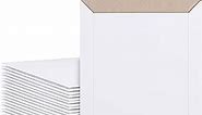 Photo Document Mailers 6.25x8.25 White Cardboard Envelopes 25 Pack Rigid Self Seal Mailing Envelopes, Stay Flat Shipping Envelopes for Documents