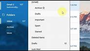 how to open junk email or spam folder in the left pane of windows Mail app