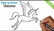 How to Draw a Cute Unicorn With Wings | Unicorn Drawing Step by Step | Unicorn Ki Drawing Easy
