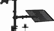 Mount-It! Laptop and Monitor Desk Mount | Fully Adjustable Laptop Mount | VESA Monitor Arm Stand | Desk Pole Mount Extension for Monitors and Laptops