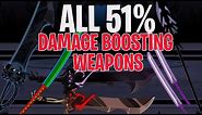 AQW POWERFUL Weapons - All 51% Damage Boosts