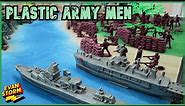 Plastic Army Men Military Set Cross The River! Pretend Play with Dad