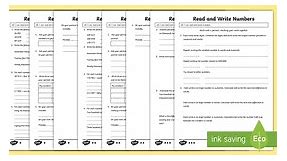 Year 5 Read and Write Numbers Mastery Differentiated Worksheets