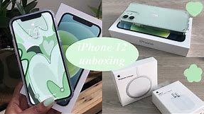 iPhone 12 (green) unboxing + accessories 🌿