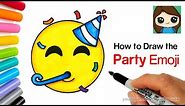 How to Draw the Party Emoji Easy