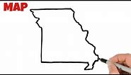 How to Draw Missouri Map | USA States Map Drawing